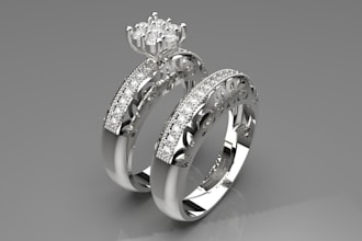 mold up creative and unique design for wedding bride sliver ring, 3d print model