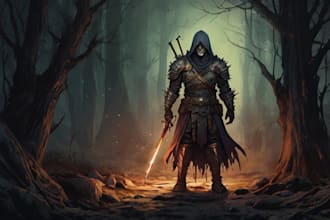 draw fantasy or horror character illustration