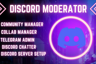 be your web3 discord chatter discord moderator telegram chat admin nft mod