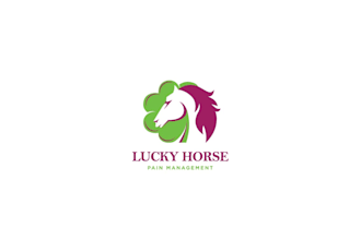 design horse head clover logo