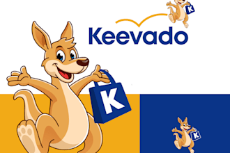design keevado kangaroo character logo