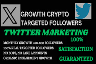 do crypto twitter x marketing, organic followers growth, real engagement