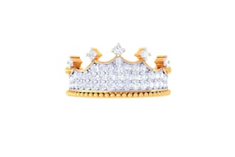 luxury diamond sapphire, emerald crown ring, sleek band, stl file ,3dprint model