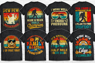 do eye catching vintage typography graphics t shirt design