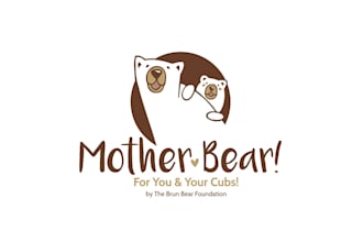 design unique mother bear logo