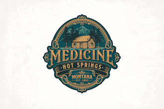 design awesome medicine hot springs logo