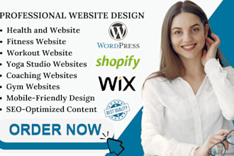 design health fitness website workout sport gym website yoga coaching website