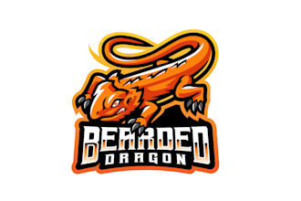 design high quality bearded dragon mascot logo with unlimited revision