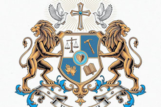 design heraldic family crest coat of arms logo
