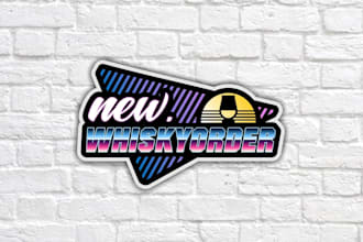 create a retro 90s vintage illustrator logo design