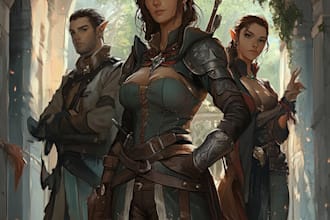 draw your dnd group party illustration