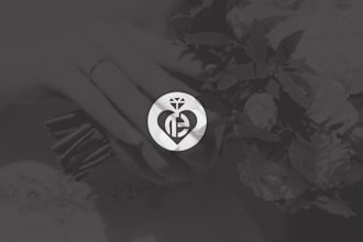 create a minimalist engagement and wedding card logo design