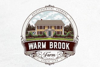 create vintage logo with art noveau illustration