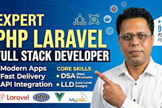 develop full stack laravel and mysql applications with restful apis