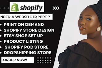 build shopify dropshipping or print on demand store and shopify website redesign