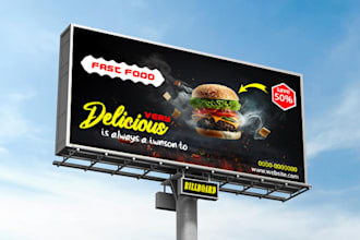 design attractive banner billboard signboard and rollup banner