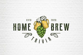 create a unique vintage brewery and beer bar logo design