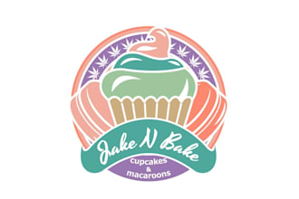 create a watercolor abstract ice cream brand logo design