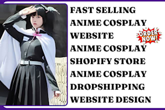 design anime cosplay website anime cosplay shopify anime cosplay dropshipping
