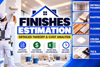 do finishes, ceiling, flooring, drywall, painting estimation