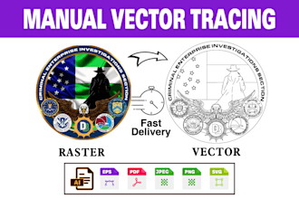 vectorize, and redraw any raster image