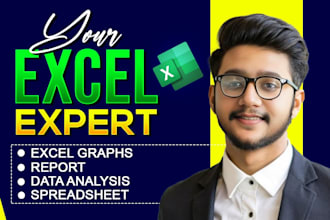 create excel graphs, report, google spreadsheet, data analysis and visualization