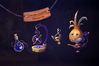 create 2d game assets, props, icons, tiles