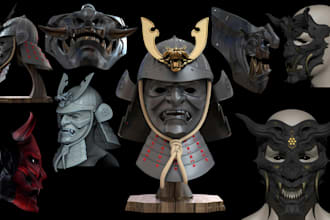 sculpt 3d mask 3d helmet halloween mask 3d cosplay 3d armor mask for 3d printing