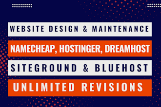 build wordpress website, on siteground, hostgator, hostinger, bluehost,dreamhost