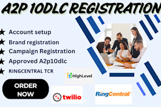 set up for ghl a2p 10dlc on twilio, gohighlevel ringcentral bulk SMS marketing