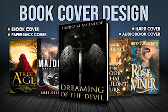 create fantasy book cover design, ebook cover, and romance book cover