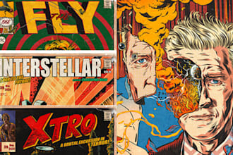 design vintage comic retro art illustration comic cover 80s vintage comic style