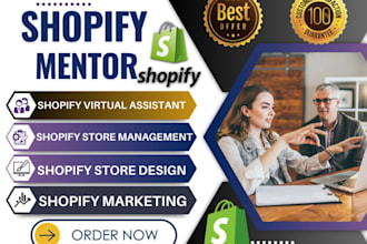 be your shopify mentor, dropshipping coach, shopify marketing, virtual assistant