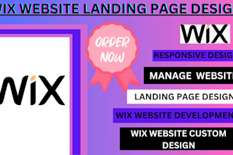 develop wix landing page, design a custom modern wix website