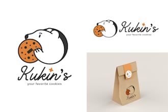 create a cute minimalist flat logo design for your business