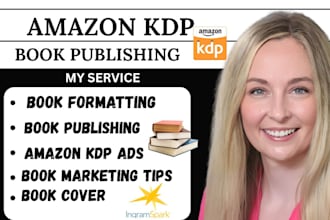 do amazon KDP book publishing and book formatting, kindle publishing