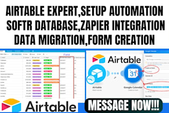 be your airtable expert,automation softr client portal,integrate make zapier