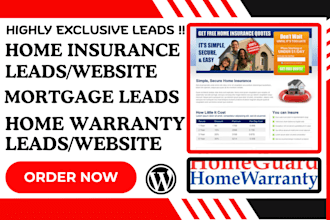 generate home insurance leads home warranty leads mortgage leads calculator web