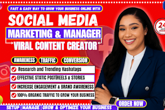 be your instagram social media marketing manager and facebook content  creator