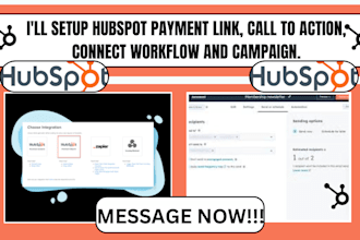 setup hubspot payment link call to action connect workflow and campaign