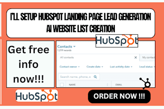 setup hubspot landing page lead generation ai website list creation