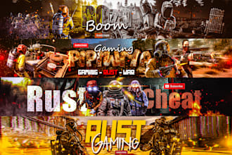 make banner,logo rust gaming for youtube channel