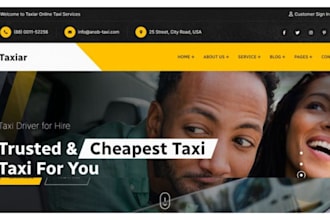 design taxi booking website, chauffeur website, limousine website