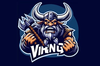 design high quality viking mascot logo with free source file