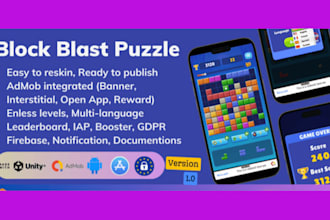 make block puzzle game with leaderboards ready unity