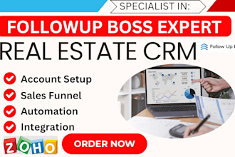 setup follow up boss zoho pipedrive salesforce real geeks kvcore real estate crm
