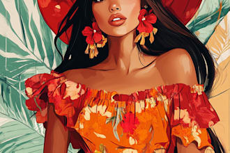 draw a digital fashion illustration