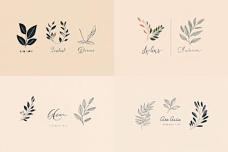 design minimalist line art feminine botanical boho  logo