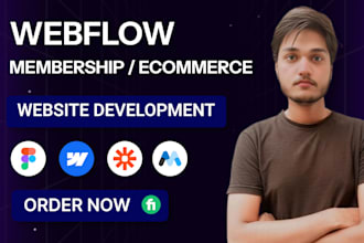develop a webflow membership or ecommerce webflow website