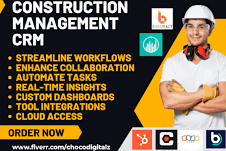setup construction management crm pipedrive hubspot procore zoho buildertrend